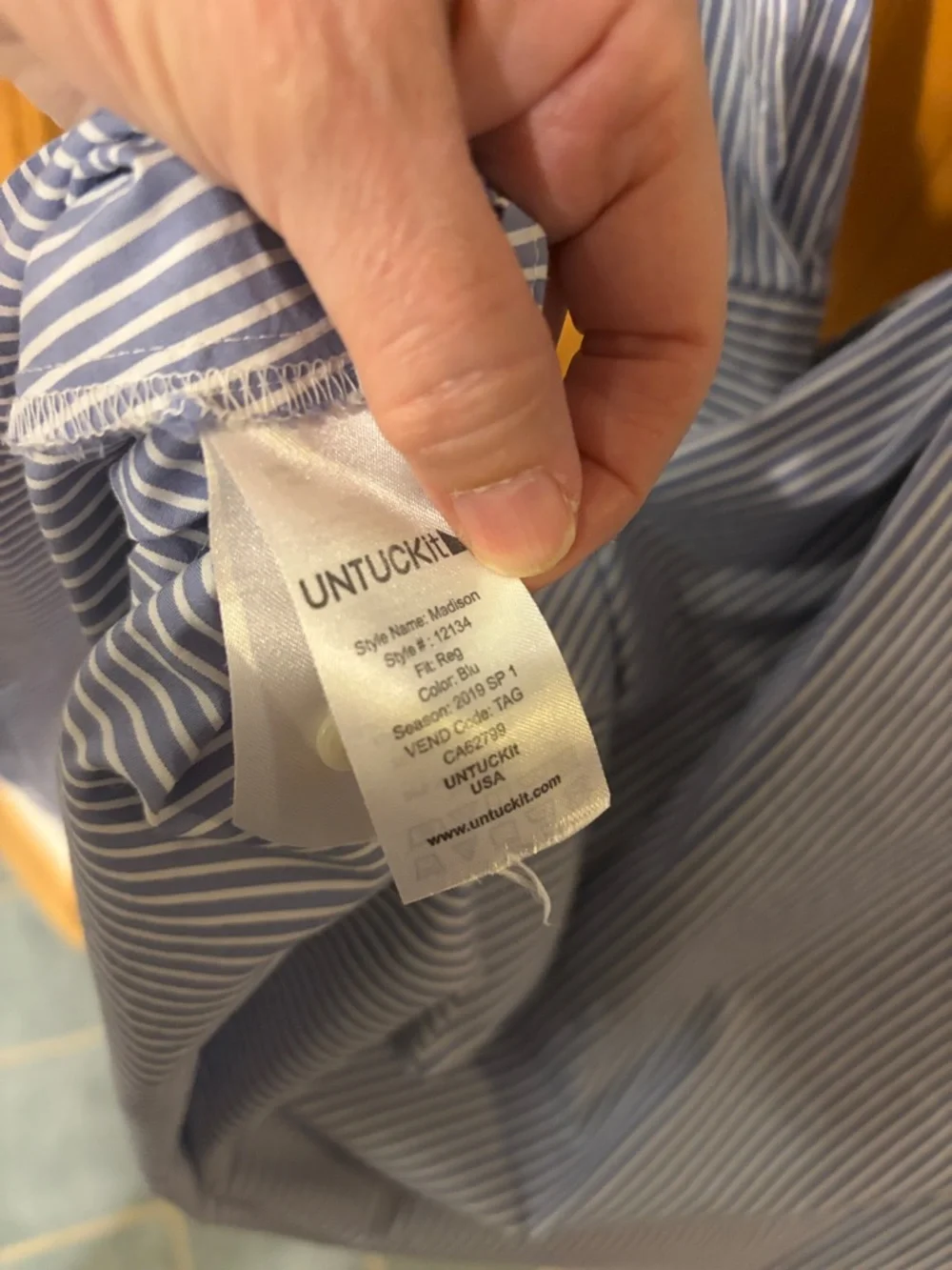 UNTUCKit Madison Blue & White Stripe Shirt Dress Size 10 - Picture 4 of 5